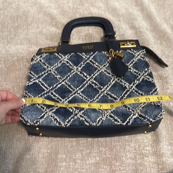 Guess Katey Quilted Luxury Satchel - Denim Multi - Picture 12 of 16
